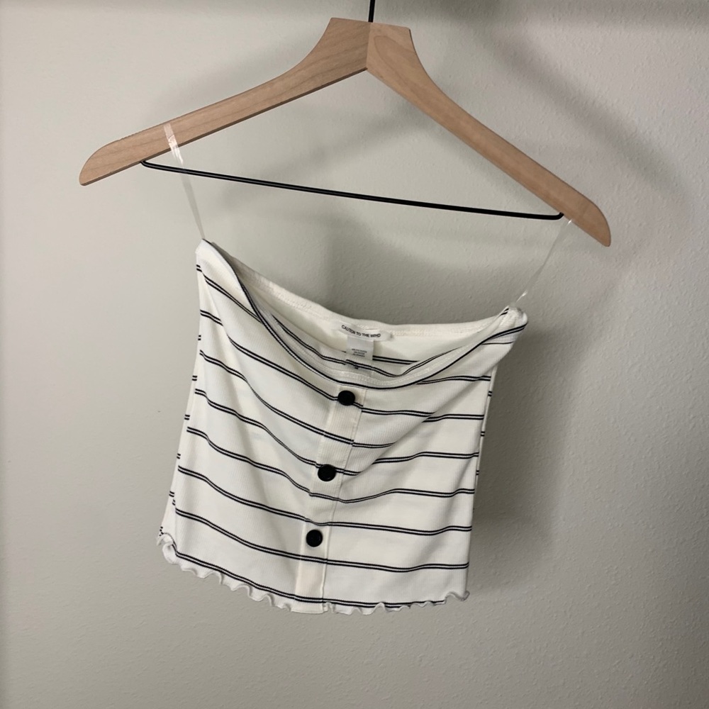 Black & White Stripe Tube Top